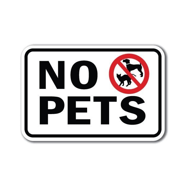 18 in Height, 0.12 in Width, Aluminum, 12" x 18", A-1218 Pet-Animal - No Pets